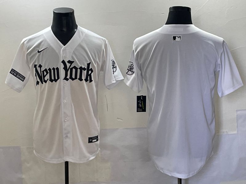 Men 2025 New York Yankees Blank White Five generations Joint Name Nike MLB Jersey style 104->new york yankees->MLB Jersey